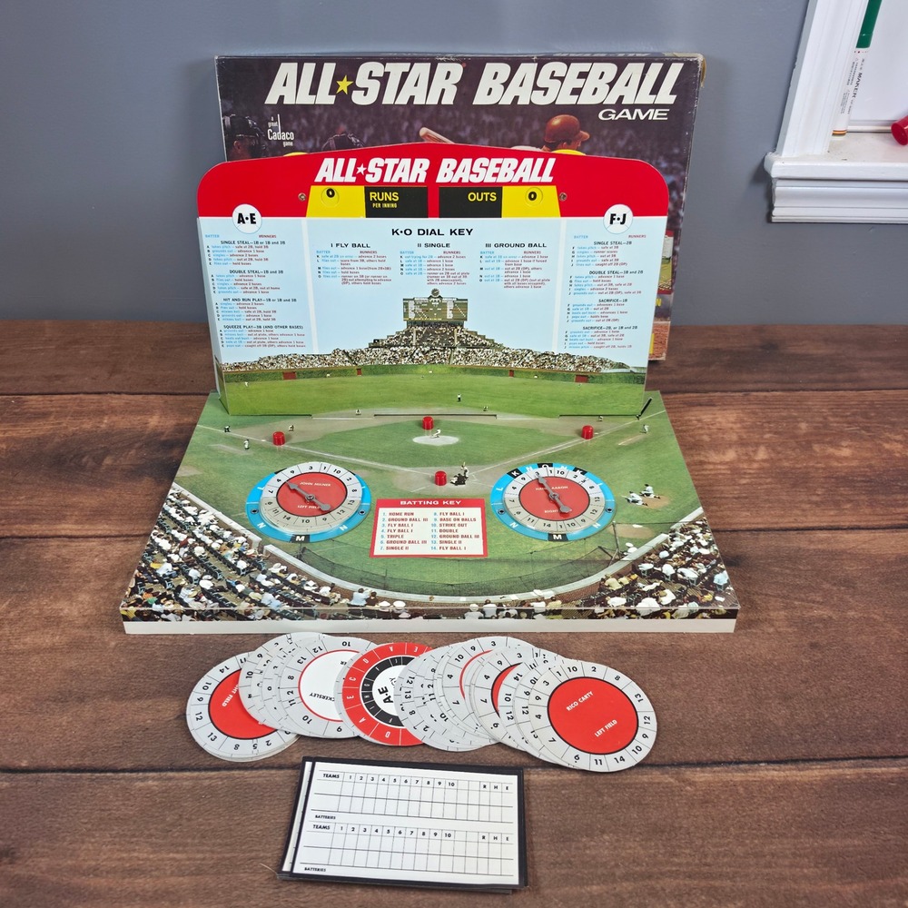 Cadaco All-Star Baseball Game Kids OS Multicolor Good Vintage 1968 No. 183 Discs